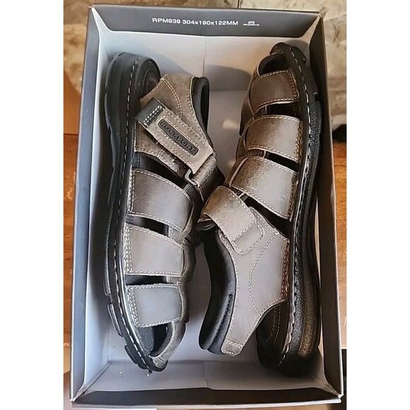Rockport Sandals Mens 10 M Darwyn Fishermen Brown Leather Closed Toe Shoes NEW - Picture 13 of 13